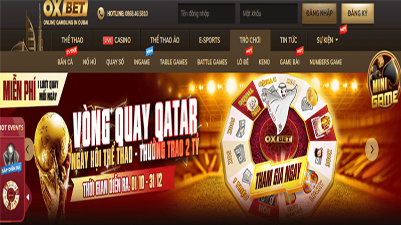 OXBET - Chuyên trang cá cược trực tuyến uy tín xanh chín Dubai